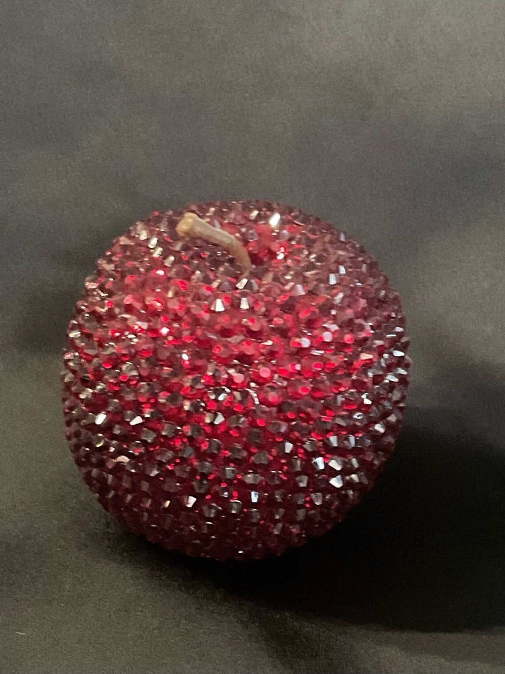 Bedazzled Rhinestone Red Apple Decorative Accent